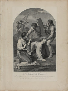 Andrea Sacchi, after. Carrying the Cross. Engraving by Simon Vallée. 1742.