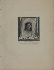 Domenico Fetti, after. Holy Face. Engraving by Charles Simonneau. 1742.
