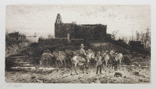 Load image into Gallery viewer, Peter Moran. A Burro Train, New Mexico. Etching. 1884.
