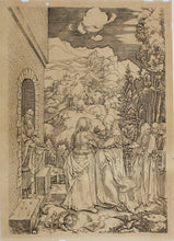 Load image into Gallery viewer, Albrecht Dürer, after. The Visitation. Engraving by Marcantonio Raimondi. Probably late 18th to early 19th century impression.
