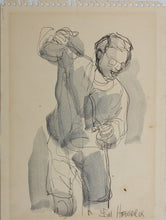 Load image into Gallery viewer, Bill Hendrix. Two Studies of Figures in Motion. Drawings. Circa 1970s–1990s.
