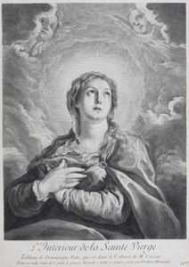 Domenico Fetti, after. The Interior of the Blessed Virgin. Engraving by Frédéric Horthemels. 1742.