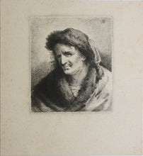 Load image into Gallery viewer, Monogrammist J.S. Bust of a Man in the taste of Rembrandt. Etching. XVII C.
