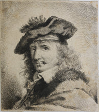 Load image into Gallery viewer, Monogrammist J.S., attributed to. Portrait of a Young Man in a Fur Hat. Etching. Dutch School. XVII C.
