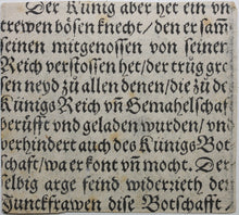 Load image into Gallery viewer, Anonymous. King's Messenger and Holy Virgins. Woodcut. ca. 1490–1510.
