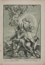 Load image into Gallery viewer, Sebastiano Conca, after. Diane and Endymion. Engraving by Madeleine Françoise Basseporte. 1742.

