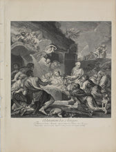 Load image into Gallery viewer, Carlo Maratti, after. The adoration of the shepherds. Engraving by Jean de Poilly. 1742.
