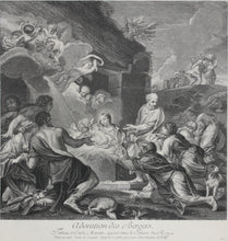 Load image into Gallery viewer, Carlo Maratti, after. The adoration of the shepherds. Engraving by Jean de Poilly. 1742.
