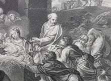 Load image into Gallery viewer, Carlo Maratti, after. The adoration of the shepherds. Engraving by Jean de Poilly. 1742.
