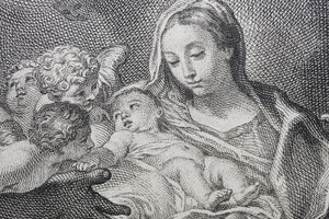 Carlo Maratti, after. The adoration of the shepherds. Engraving by Jean de Poilly. 1742.
