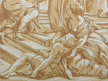 Load image into Gallery viewer, Giovanni Bonatti, after. A holy abbot restoring sight to a blind man. Engraving by Anne Claude de Caylus. 1742.
