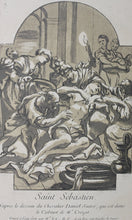 Load image into Gallery viewer, Daniel Seiter, after. Death of St Sebastian. Engraving by Anne Claude de Caylus. 1742.
