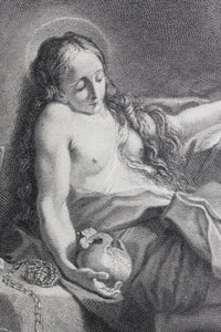 Benedetto Luti, after. Saint Magdalene penitent. Engraving by Nicolas Beauvais. 1742.