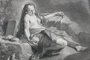 Benedetto Luti, after. Saint Magdalene penitent. Engraving by Nicolas Beauvais. 1742.