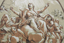 Load image into Gallery viewer, Giuseppe Passeri, after. Assumption of the Virgin. Engraving by Paul Ponce Antoine Robert de Séri. 1742.
