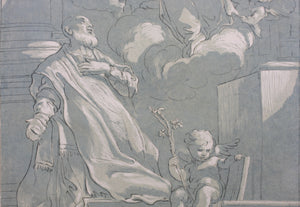 Luigi Garzi, after. St Philippe de Néry. Engraving by Anne Claude de Caylus. 1742.