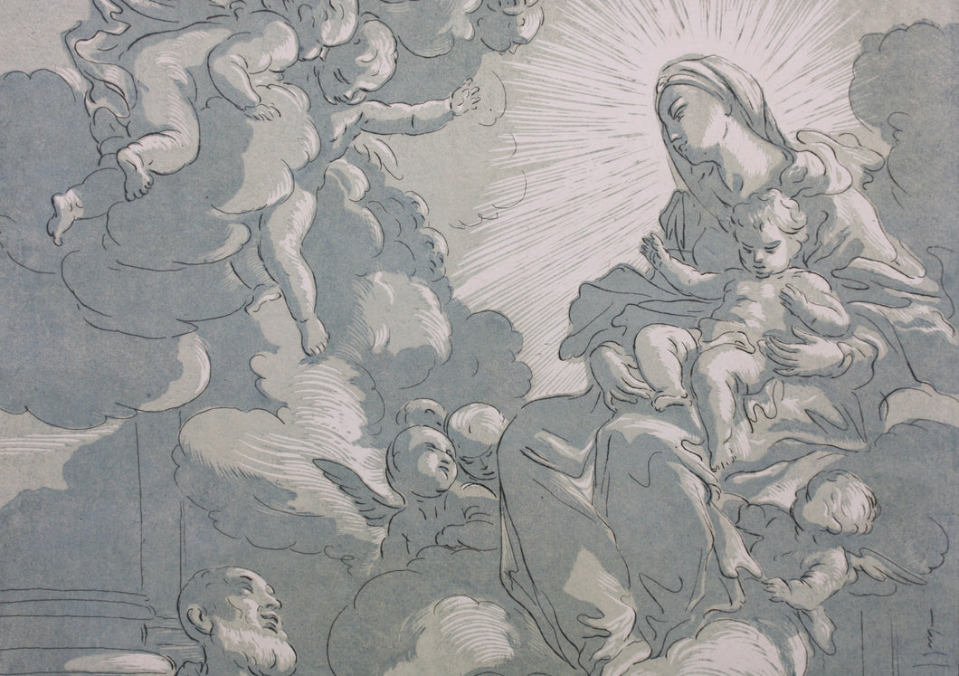 Luigi Garzi, after. St Philippe de Néry. Engraving by Anne Claude de Caylus. 1742.