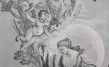 Load image into Gallery viewer, Sebastiano Conca, after. Diane and Endymion. Engraving by Madeleine Françoise Basseporte. 1742.

