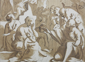 Pietro Testa, after. Martyrdom of St Angelo. Engraving by Anne Claude de Caylus. 1742.