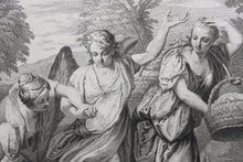 Load image into Gallery viewer, Paolo Veronese, after. Lot and his daughters fleeing Sodom. Engraving by Benoît Audran II. 1742.
