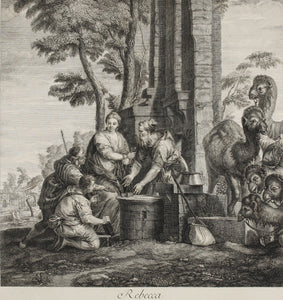 Paolo Veronese, after. Rebecca. Engraving by Jean Moyreau. 1742.