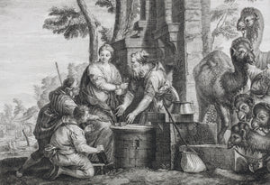 Paolo Veronese, after. Rebecca. Engraving by Jean Moyreau. 1742.