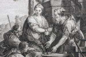 Paolo Veronese, after. Rebecca. Engraving by Jean Moyreau. 1742.