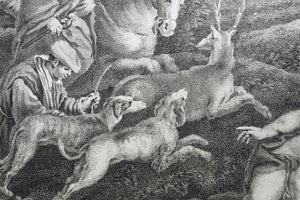 Jacopo Bassano, after. Diana and Actaeon. Engraving by Étienne Fessard. 1742.