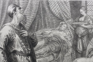 Jacopo Tintoretto, after. The Birth of Saint John the Baptist. Engraving by Frédéric Horthemels. 1742.