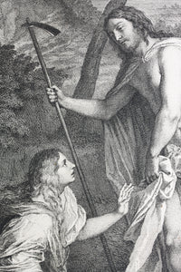 Titian, after. Noli me tangere. Engraving by Nicolas Tardieu. 1742.