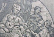Load image into Gallery viewer, Pietro de&#39; Pietri, after. The Virgin and child with saints. Engraving by Anne Claude de Caylus. 1742.
