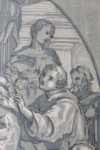 Pietro de' Pietri, after. The Virgin and child with saints. Engraving by Anne Claude de Caylus. 1742.