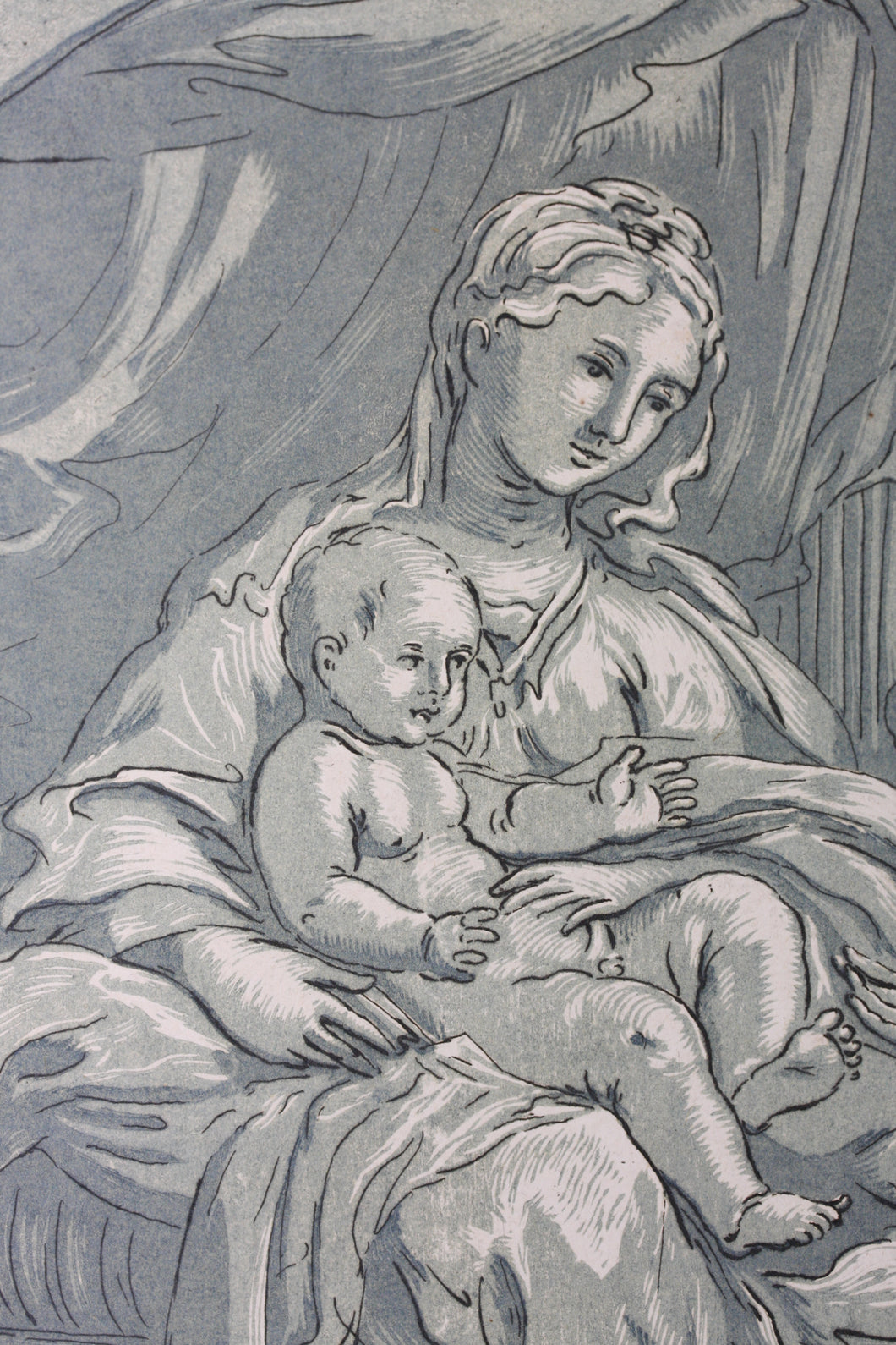 Pietro de' Pietri, after. The Virgin and child with saints. Engraving by Anne Claude de Caylus. 1742.