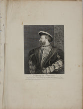 Load image into Gallery viewer, Titian, after. Portrait of François I. Engraving by Gilles Edme Petit. 1742.
