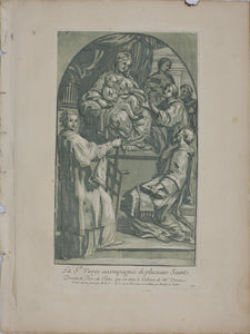 Pietro de' Pietri, after. The Virgin and child with saints. Engraving by Anne Claude de Caylus. 1742.