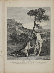 Titian, after. Noli me tangere. Engraving by Nicolas Tardieu. 1742.