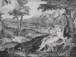 Andrea Meldolla, called Schiavone, after. Jupiter et Io. Etching by Pierre Aveline. 1742.
