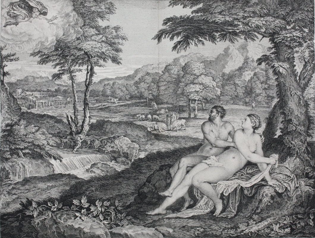 Andrea Meldolla, called Schiavone, after. Jupiter et Io. Etching by Pierre Aveline. 1742.