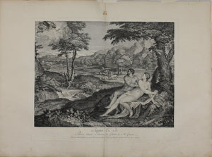 Andrea Meldolla, called Schiavone, after. Jupiter et Io. Etching by Pierre Aveline. 1742.
