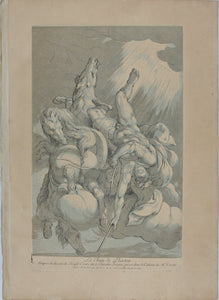 Giuseppe Cesari d'Arpino, after. The fall of Phaethon. Engraving by Anne Claude de Caylus. 1742.