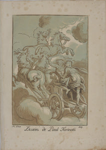 Paolo Farinati, after. The Sun's chariot. Engraving by Nicolas Lesueur. 1742.