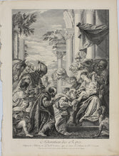 Load image into Gallery viewer, Paolo Veronese, after. Adoration of the Magi. Engraving by Nicolas Gabriel Dupuis. 1742.
