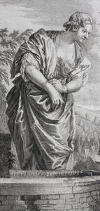 Paolo Veronese, after. Rebecca. Engraving by Louis Jacob. 1742.