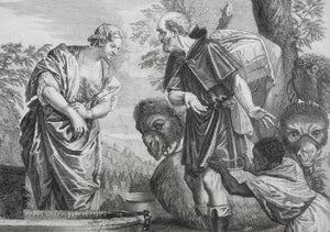Paolo Veronese, after. Rebecca. Engraving by Louis Jacob. 1742.
