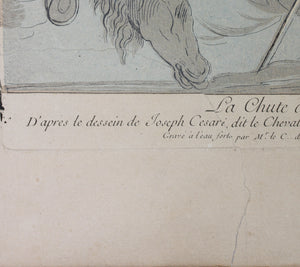 Giuseppe Cesari d'Arpino, after. The fall of Phaethon. Engraving by Anne Claude de Caylus. 1742.