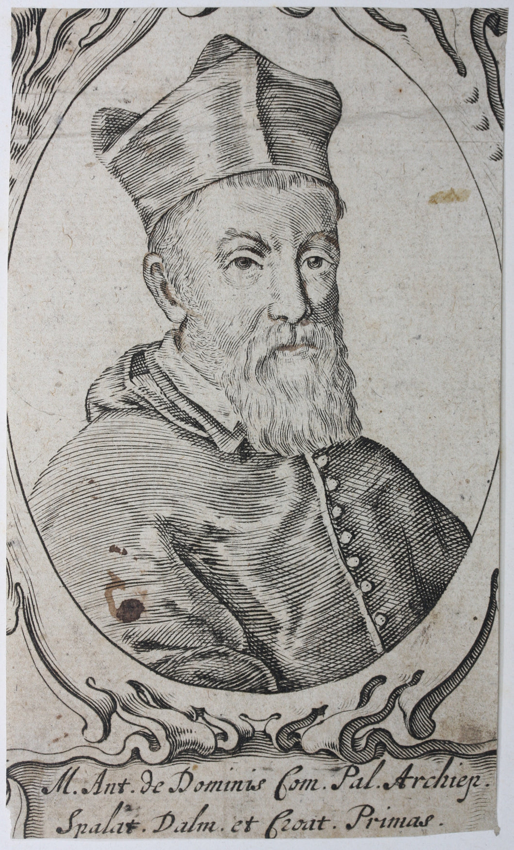 Portrait of Marco Antonio de Dominis. Engraving. Possibly XVII C.