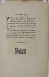 George Jamesone, after. Zachariah Boyd. Engraving by Thomas Trotter. 1795.