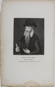 John Scougal, after. Portrait of John Earl of Mar, Regent of Scotland. Engraving by Thomas Trotter. 1795.