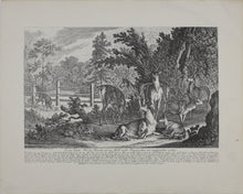 Load image into Gallery viewer, Johann Elias Ridinger, after. How the deer and the wild are addressed in the French style. Reproduction print.  XX Century.
