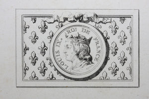 Portrait of Louis IX, Roy de France. Engraving. XVIII C.